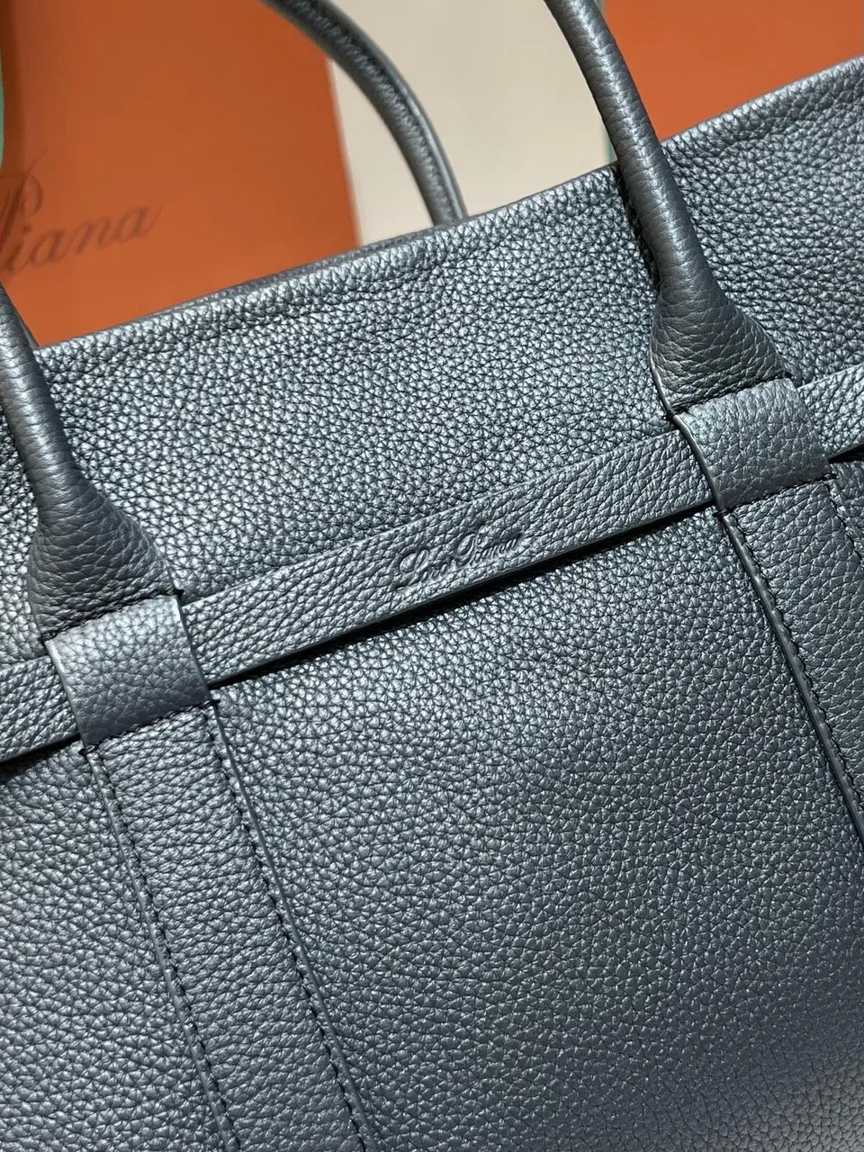 Loro Piana Blue Leather Sesia - Hình 3