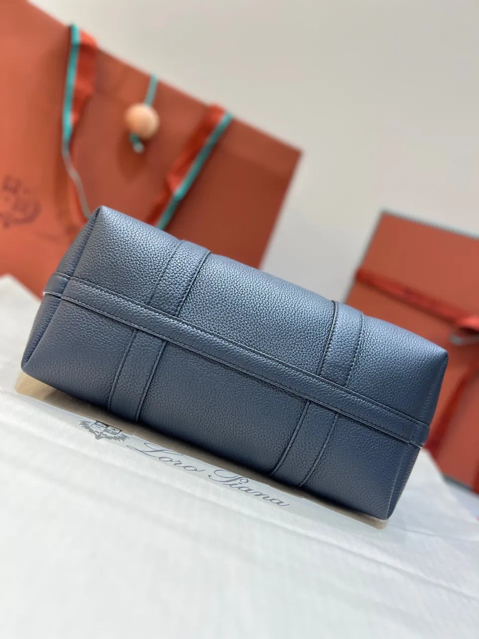 Loro Piana Blue Leather Sesia - Hình 6