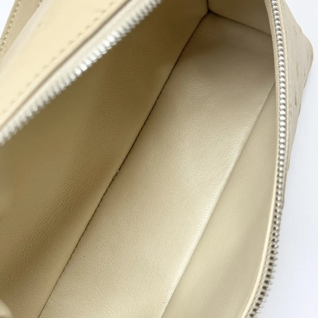 Loro Piana Beige Ostrich Vanity Case - Hình 7
