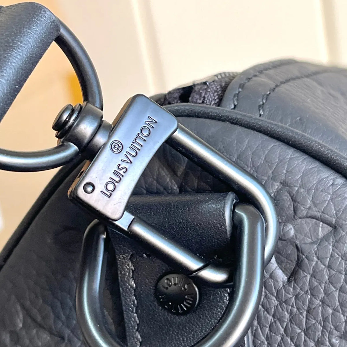 Louis Vuitton Black Embossed Leather Duffle - Hình 4