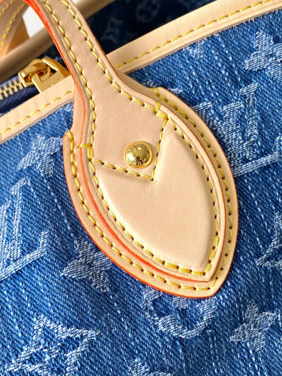 monogram LV Blue Denim Neverfull - Hình 5