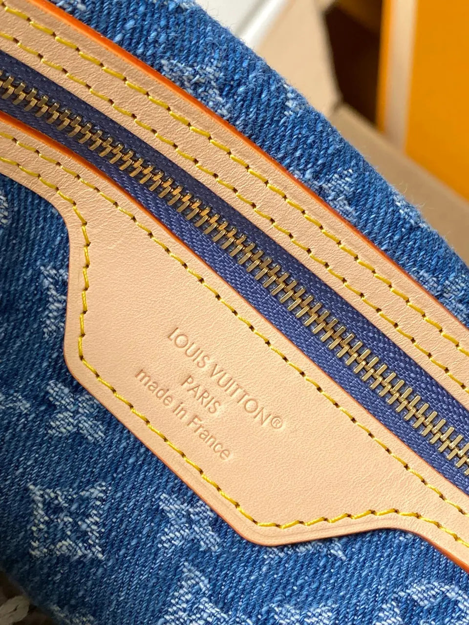 monogram LV Blue Denim Neverfull - Hình 8