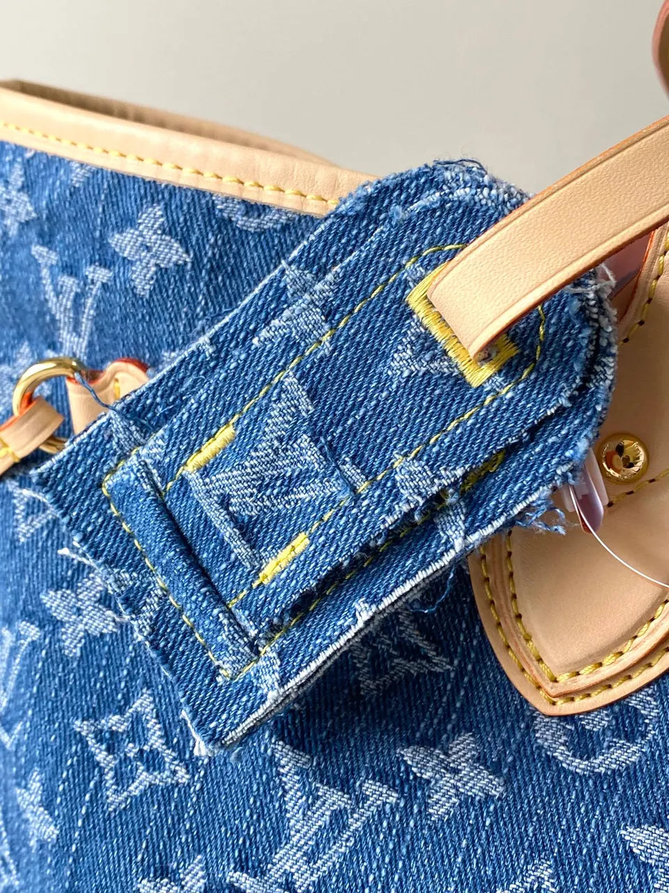 monogram LV Blue Denim Neverfull - Hình 6