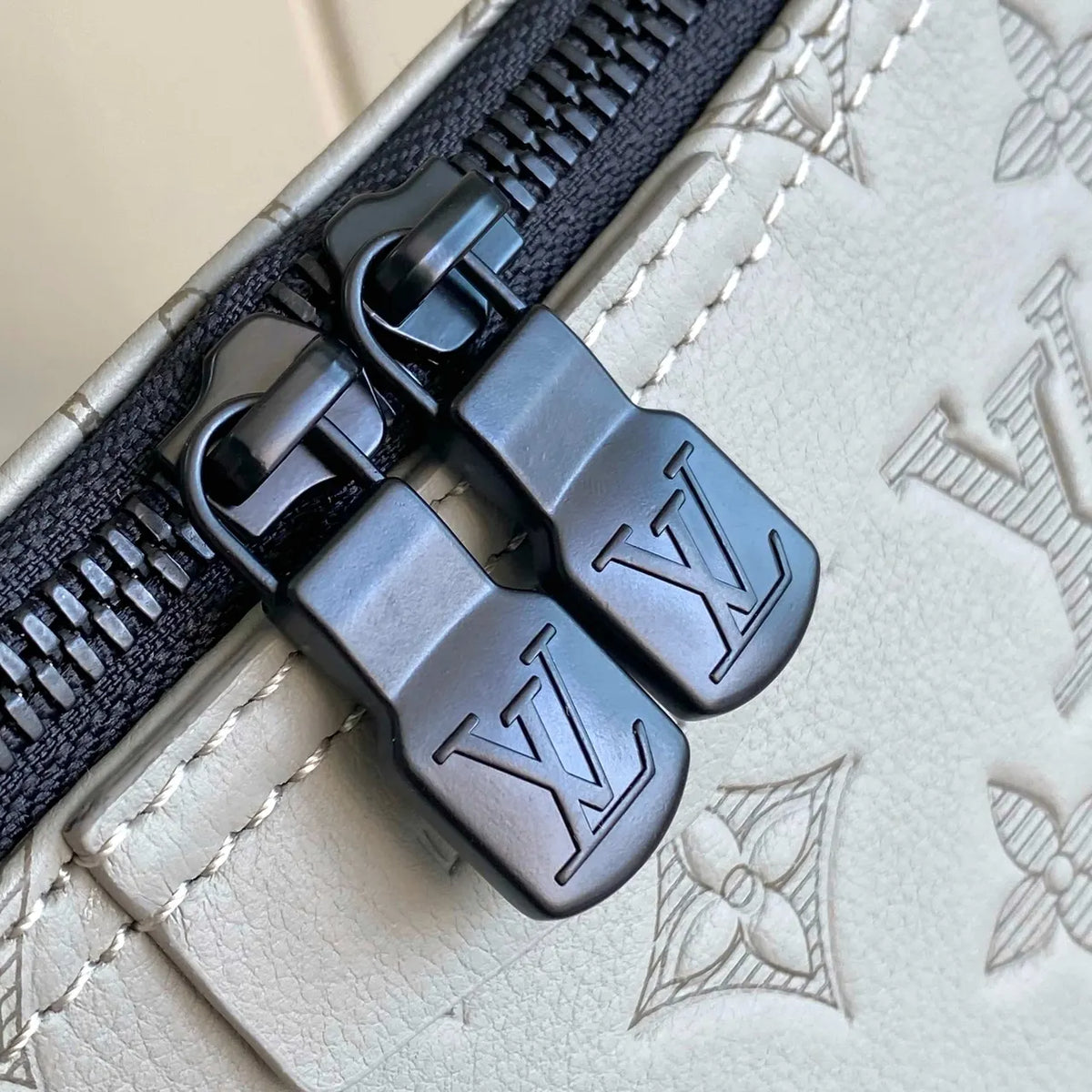 LV White Embossed Hobo Bag - Hình 5