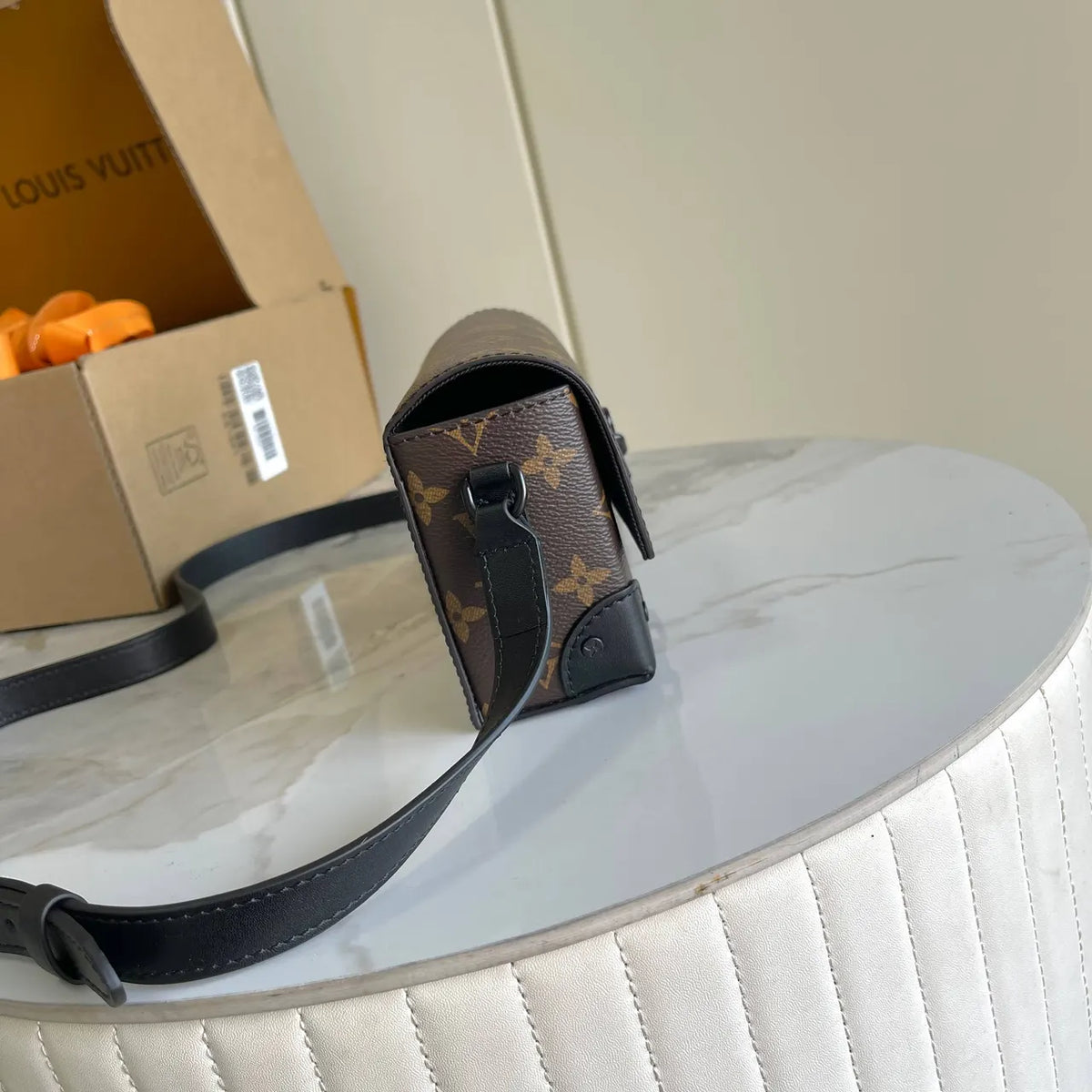 LV Monogram Trunk Clutch brown