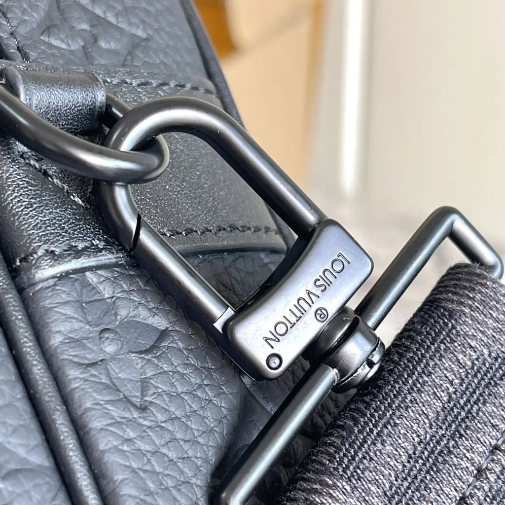 LV Black Embossed Strap Bag - Hình 5