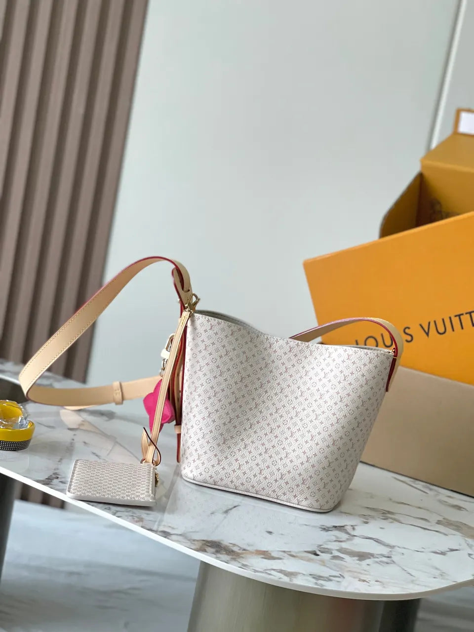 Cream Empreinte Bucket Bag