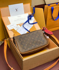 brown Louis Vuitton Monogram Pochette