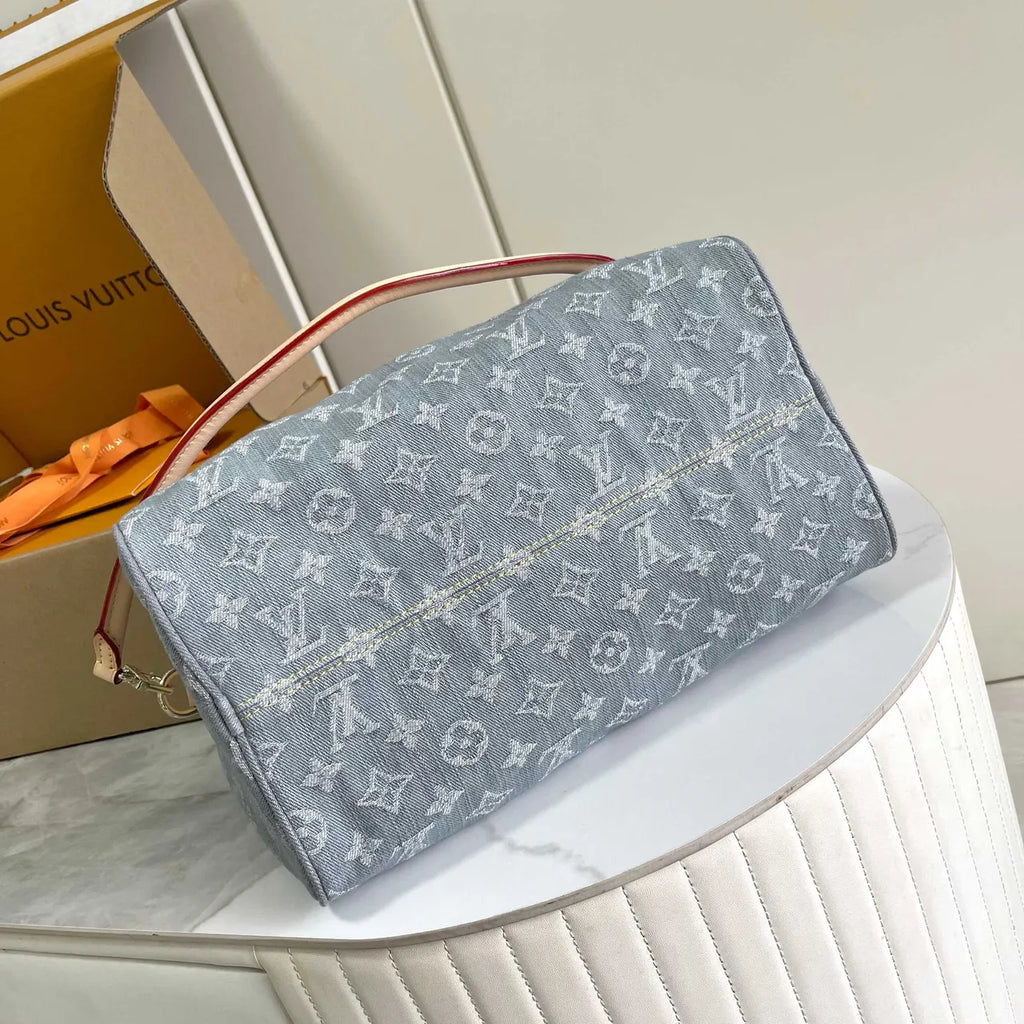 bandoulière LV Denim Speedy Blue - Hình 3