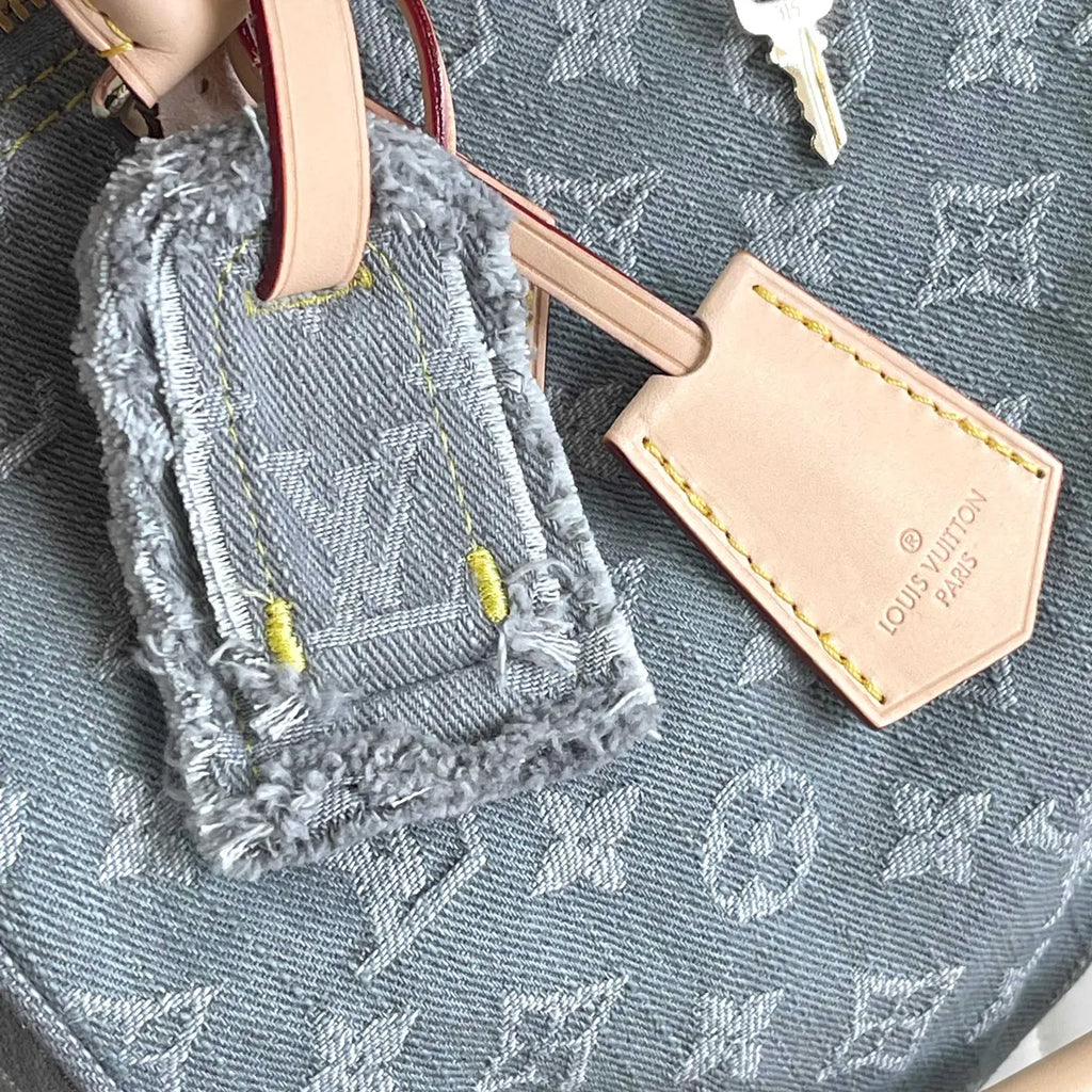bandoulière LV Denim Speedy Blue - Hình 4