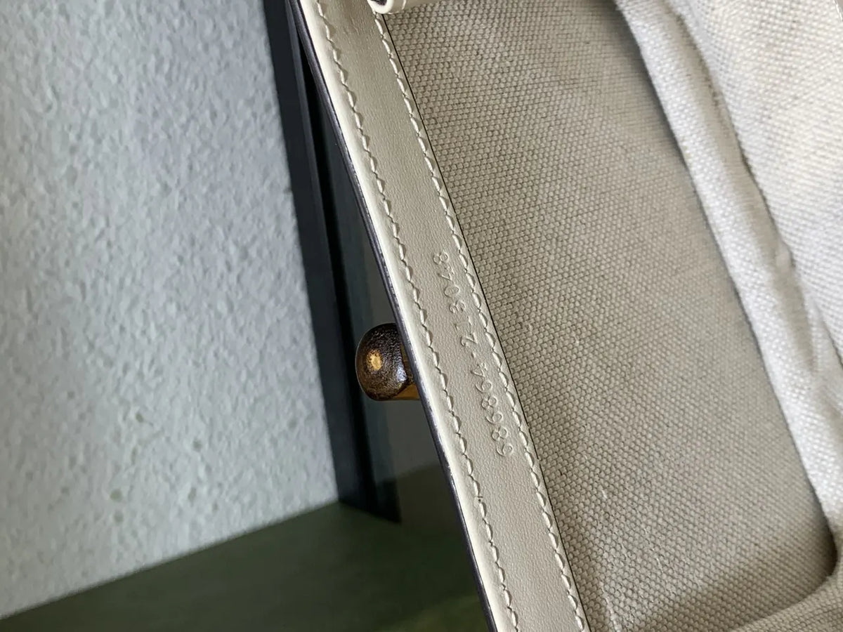 Gucci White Bamboo Bag - Hình 5