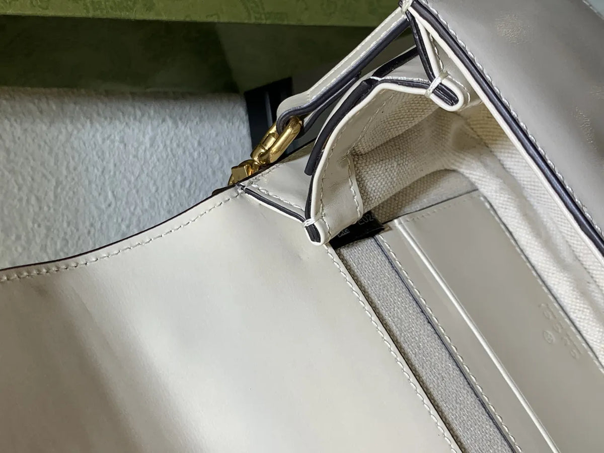 Gucci White Bamboo Bag - Hình 3
