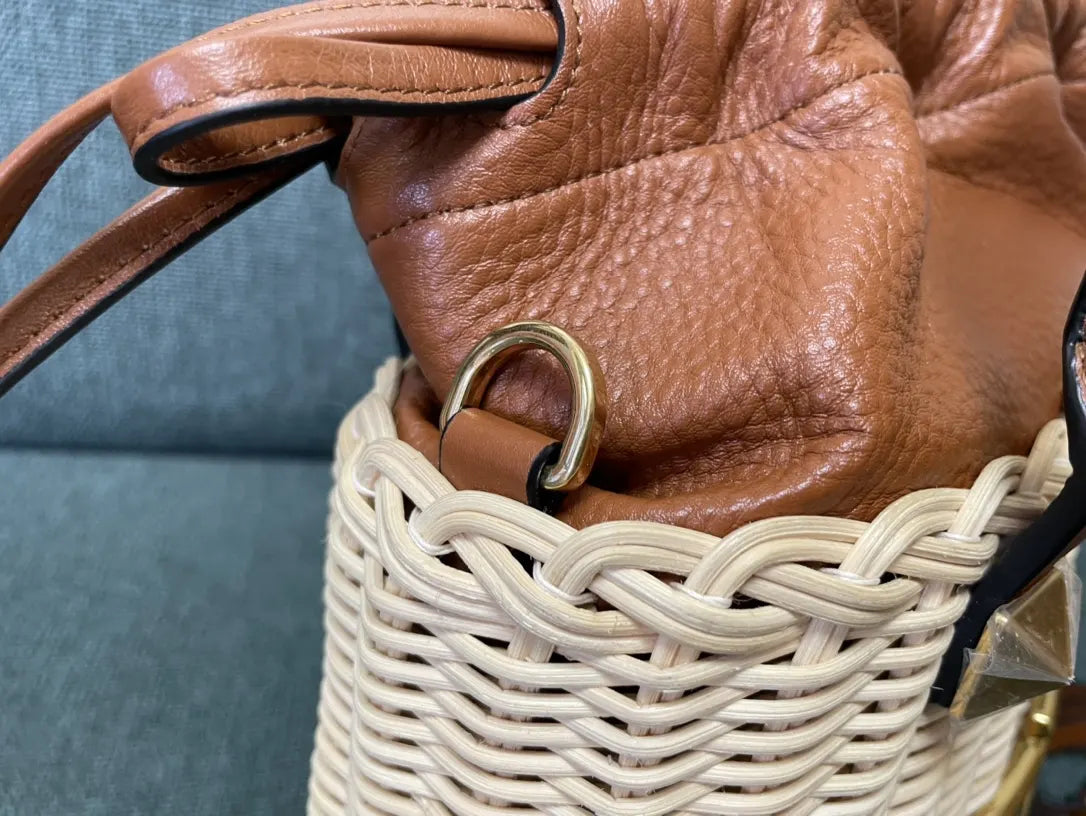 Valentino Natural Raffia VLogo Bag - Hình 8