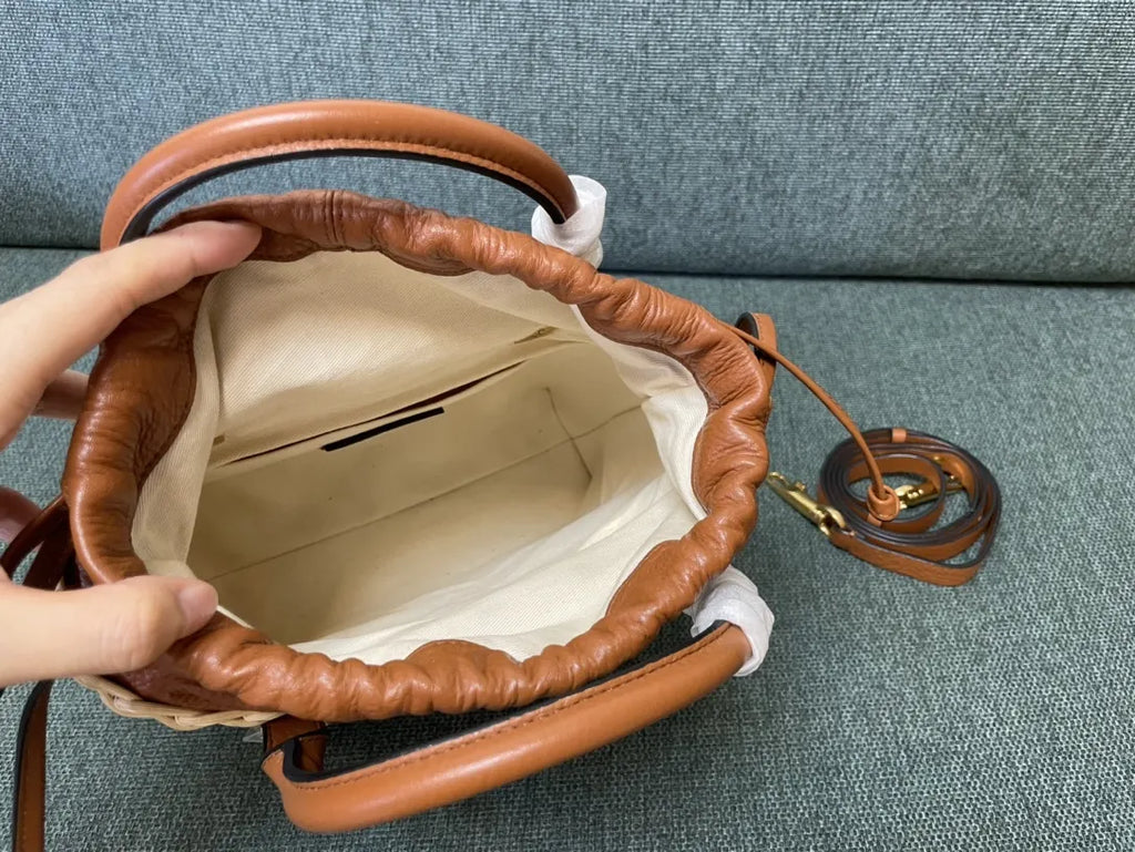 Valentino Natural Raffia VLogo Bag - Hình 5