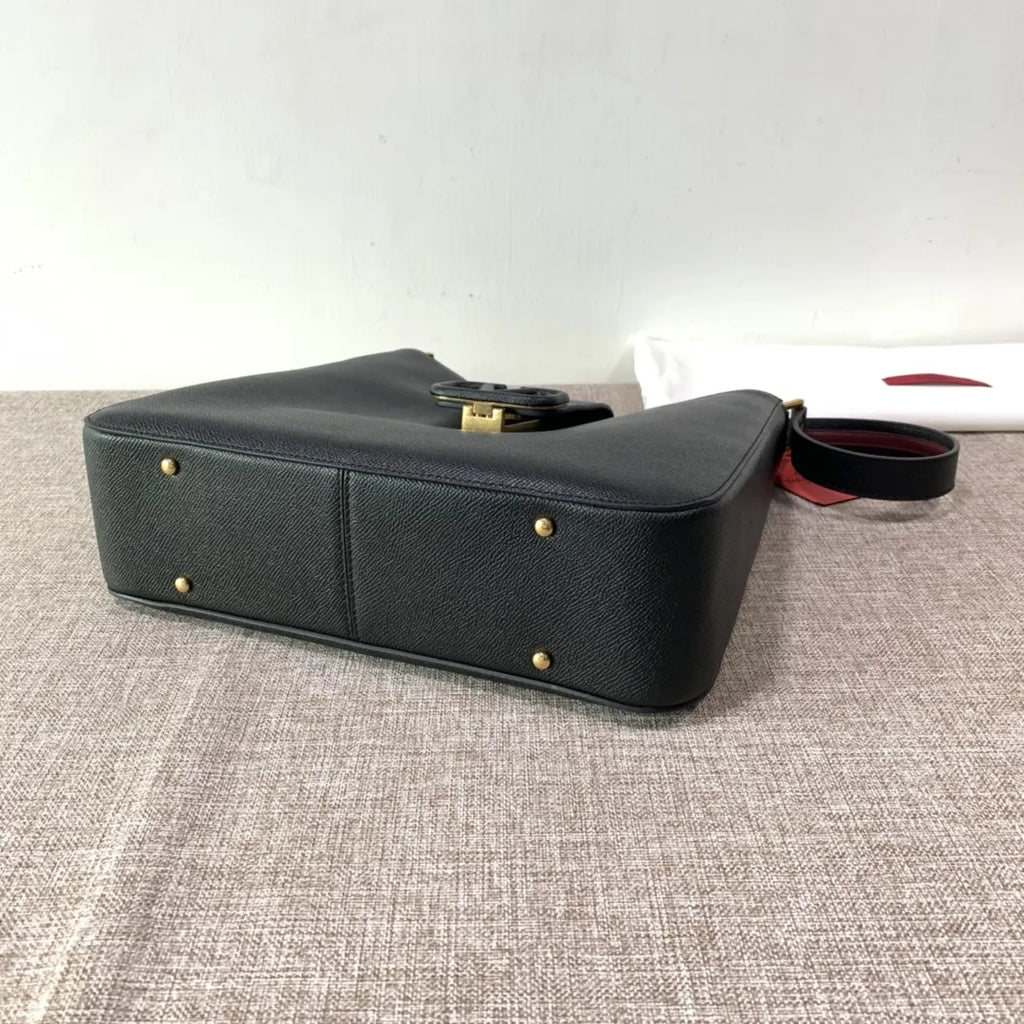 Valentino Black Grain Leather Shoulder Bag - Hình 6