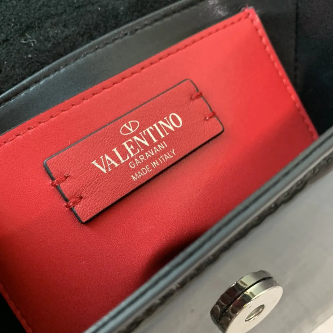 Valentino Black Patent Leather Bag - Hình 9