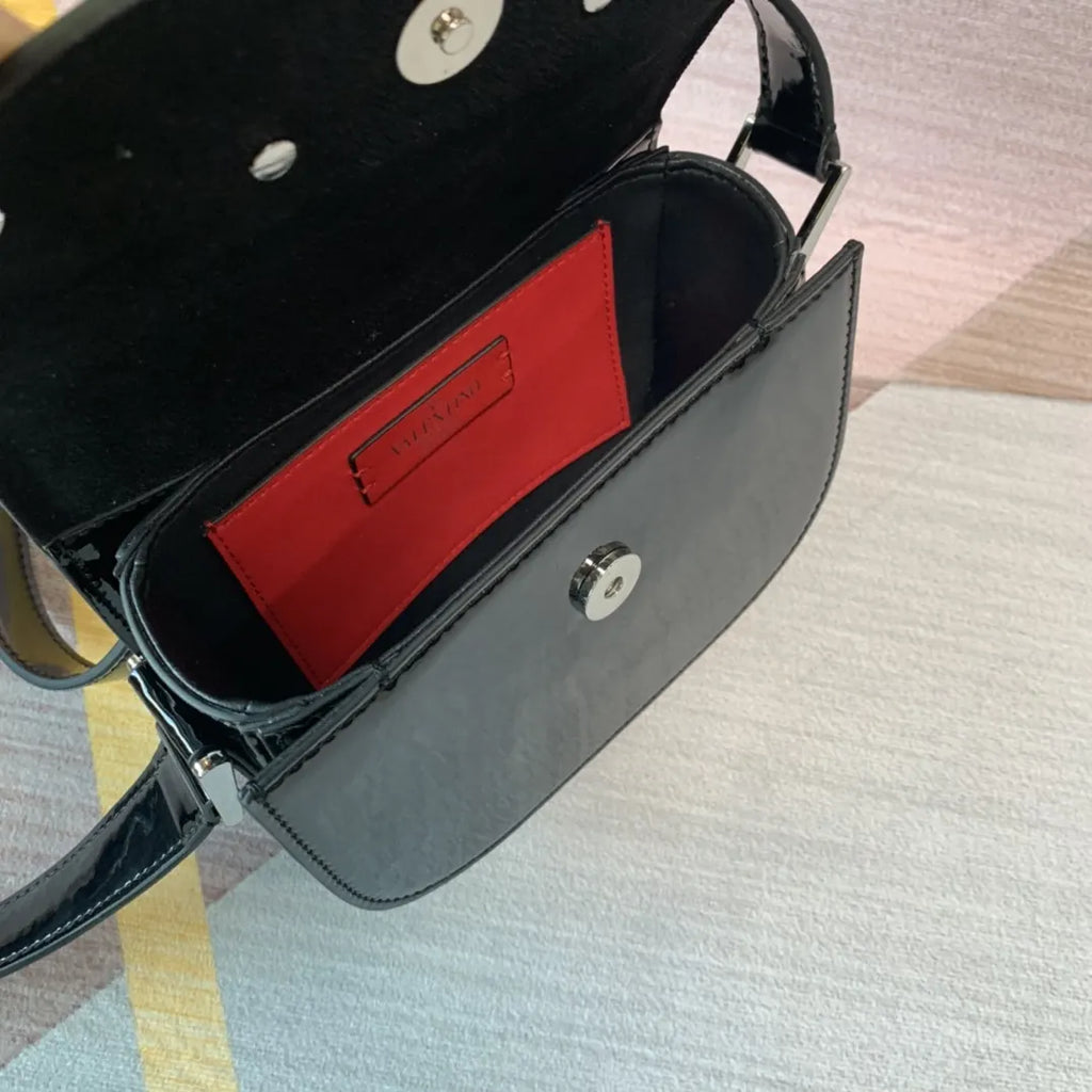 Valentino Black Patent Leather Bag - Hình 8