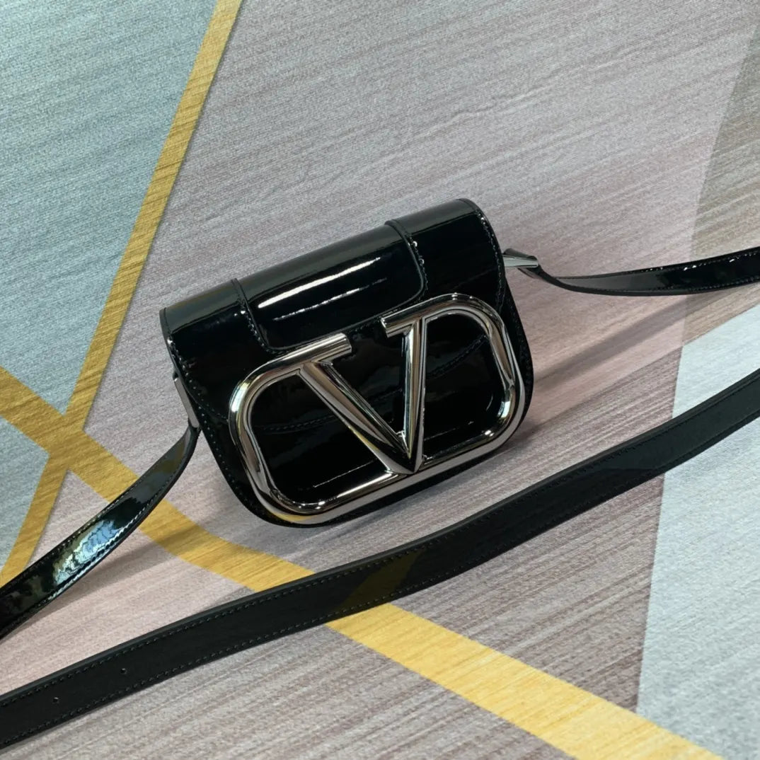 Valentino Black Patent Leather Bag