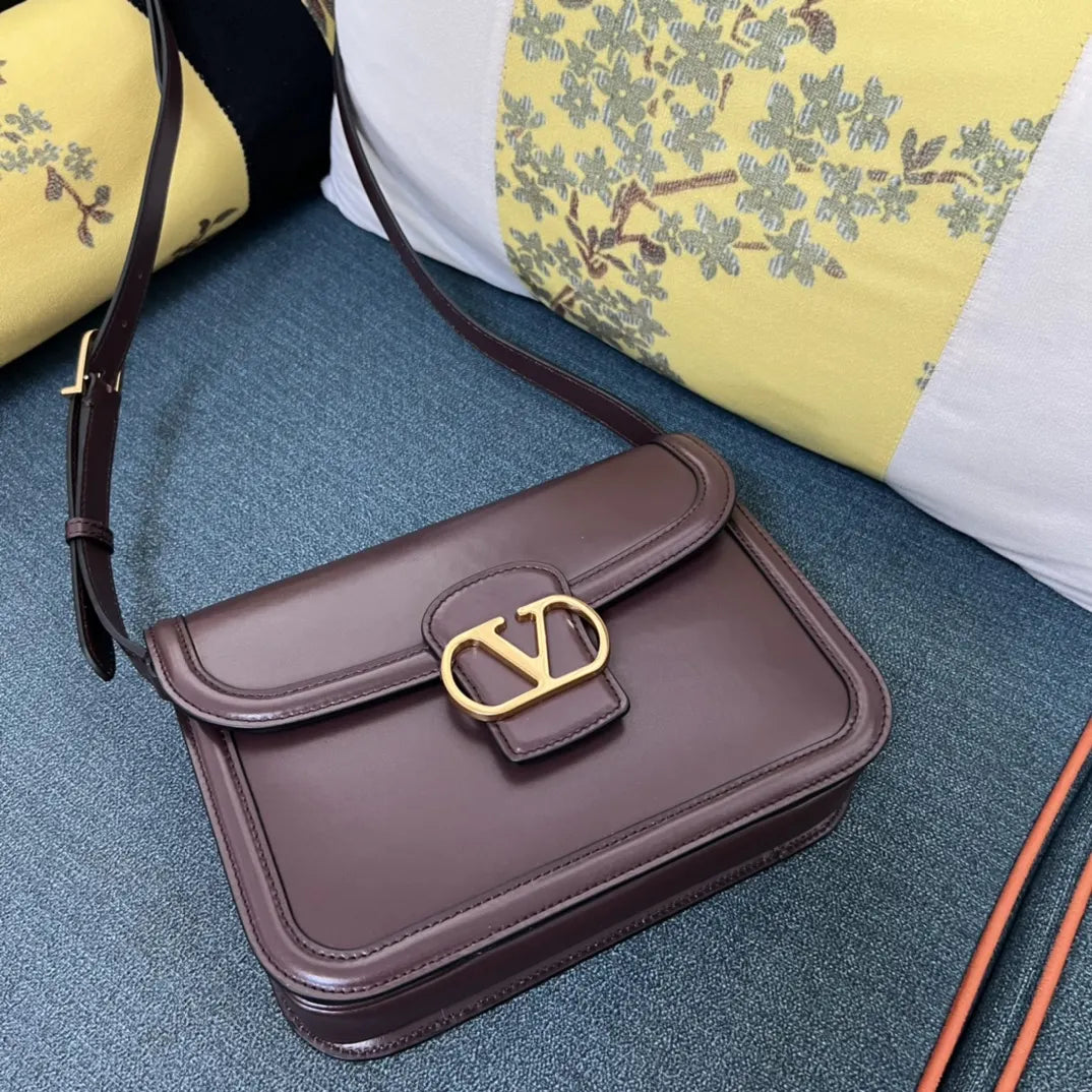 leather Valentino Burgundy VLogo Bag - Hình 2