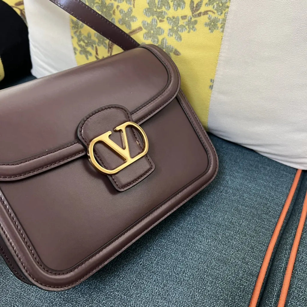 leather Valentino Burgundy VLogo Bag - Hình 3