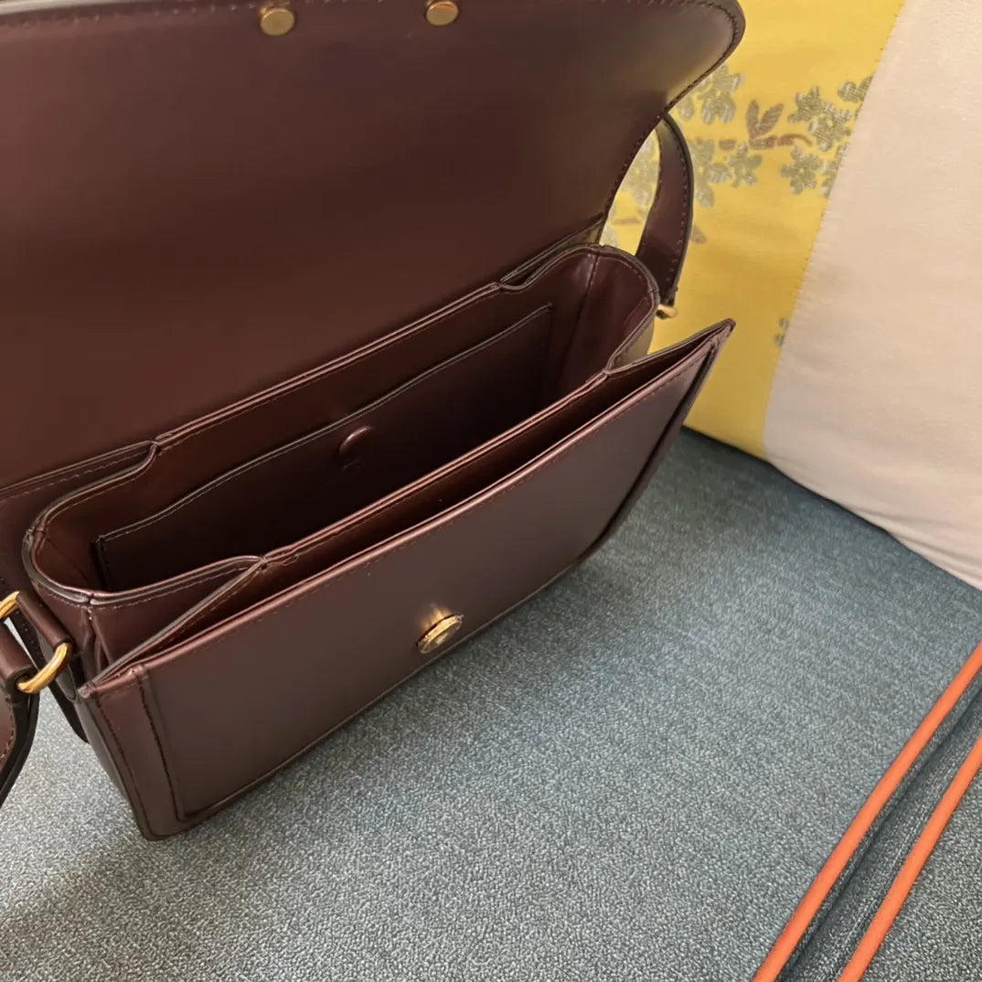 leather Valentino Burgundy VLogo Bag - Hình 8