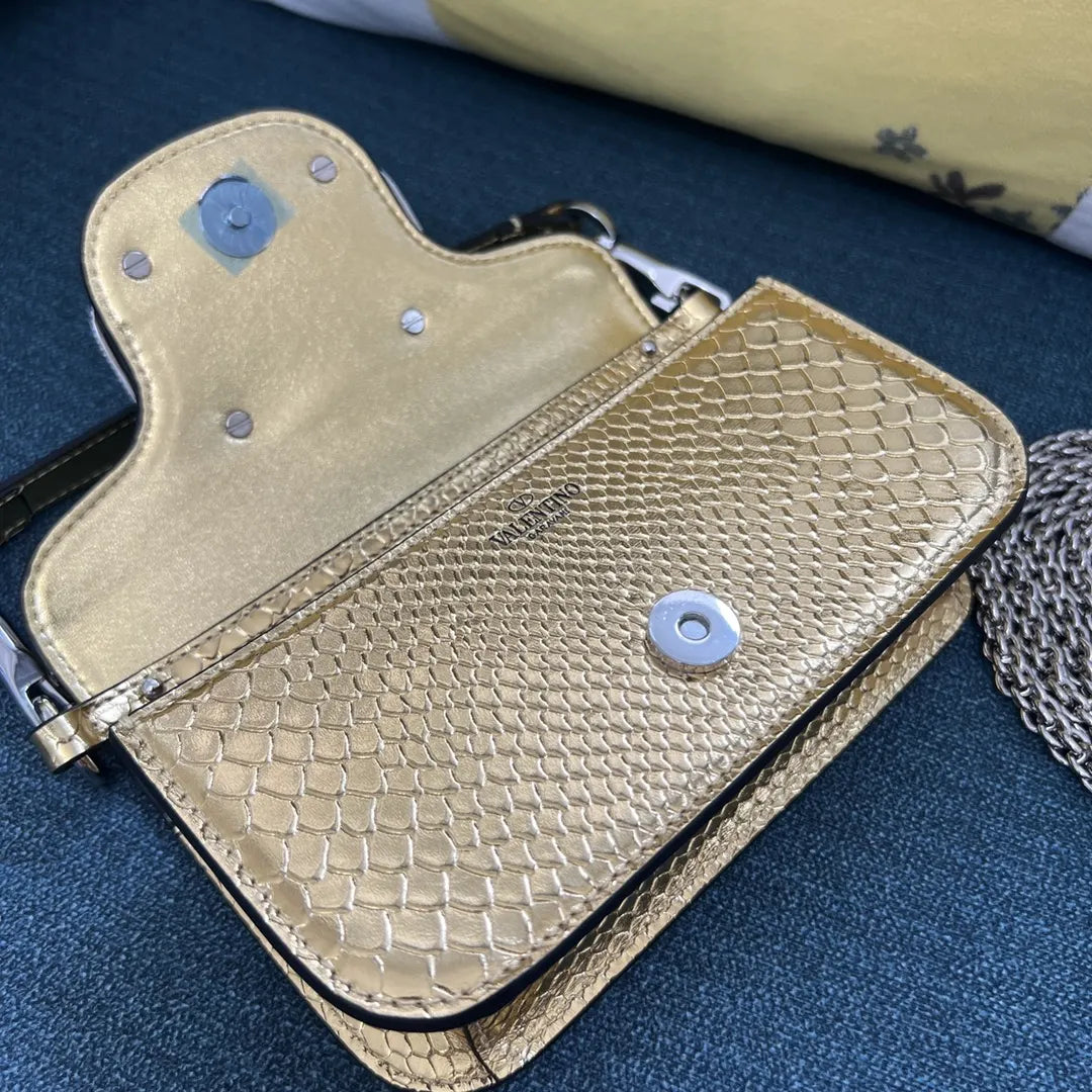 Valentino Gold Python Bag - Hình 6