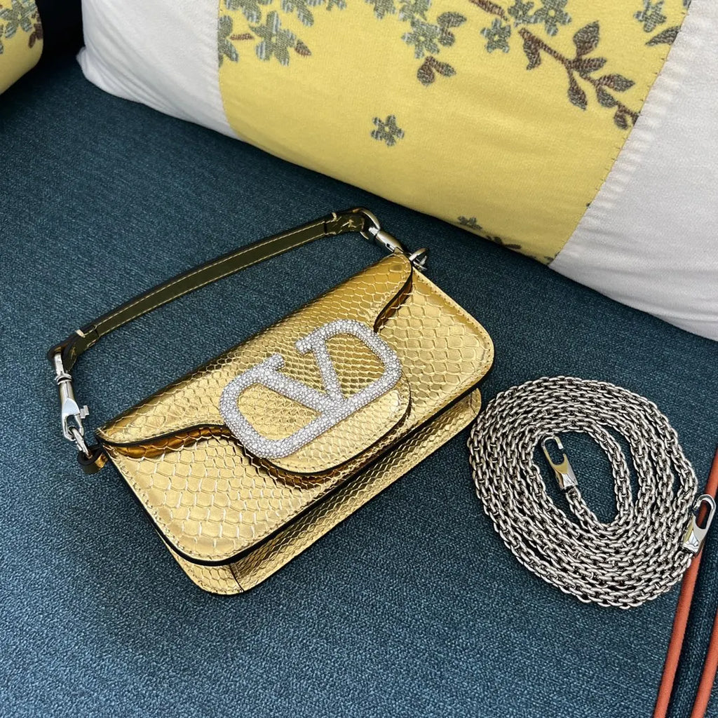 Valentino Gold Python Bag