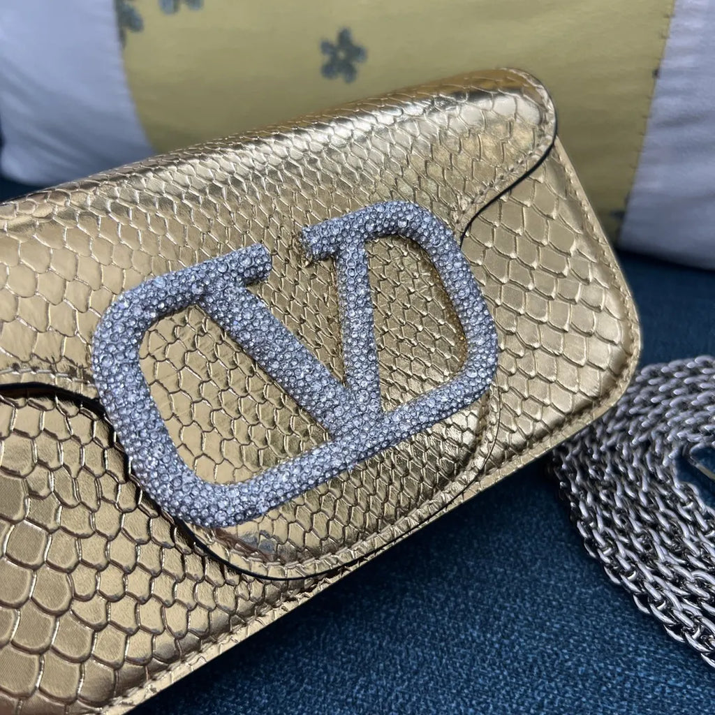 Valentino Gold Python Bag - Hình 4