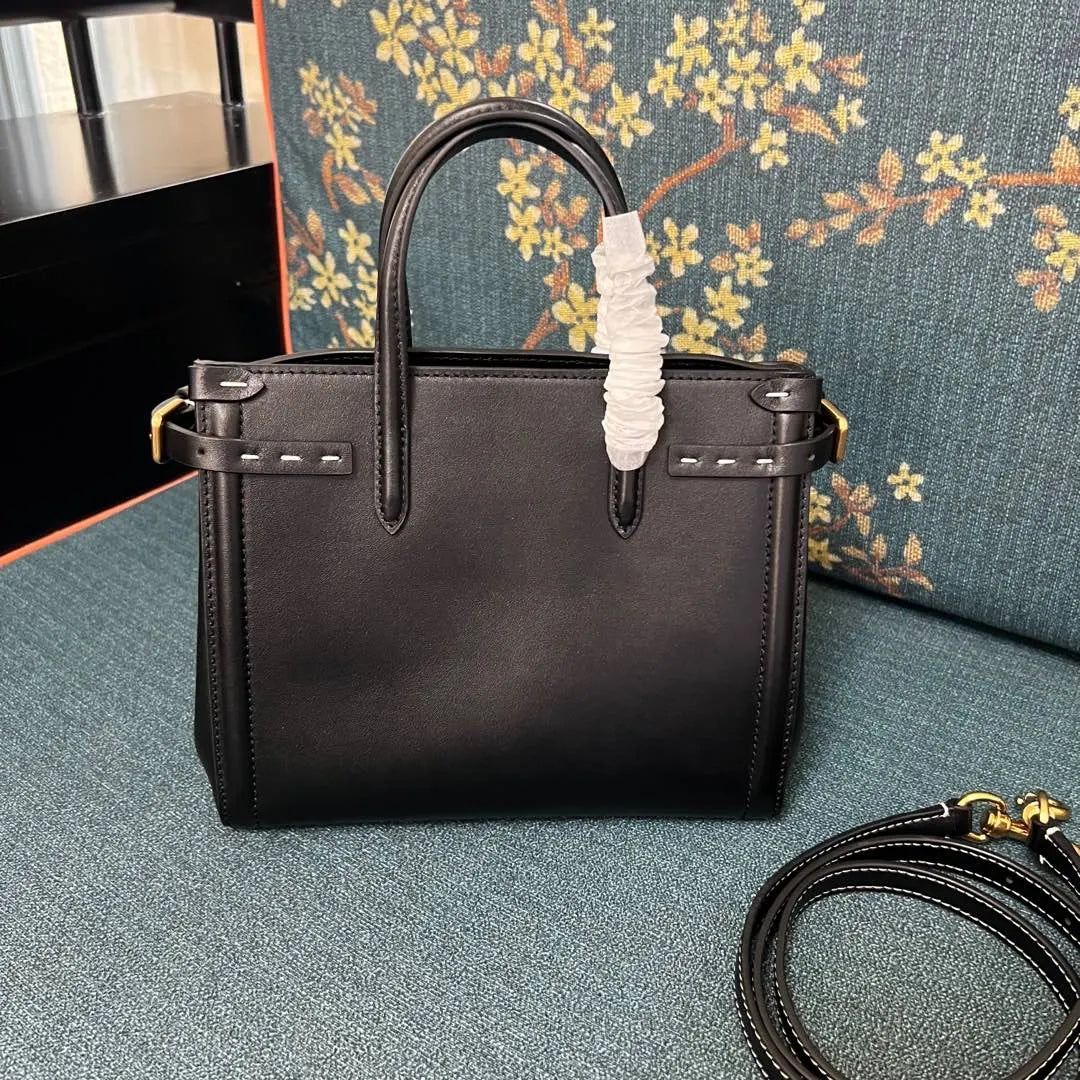 Valentino Black Leather Top Handle - Hình 6