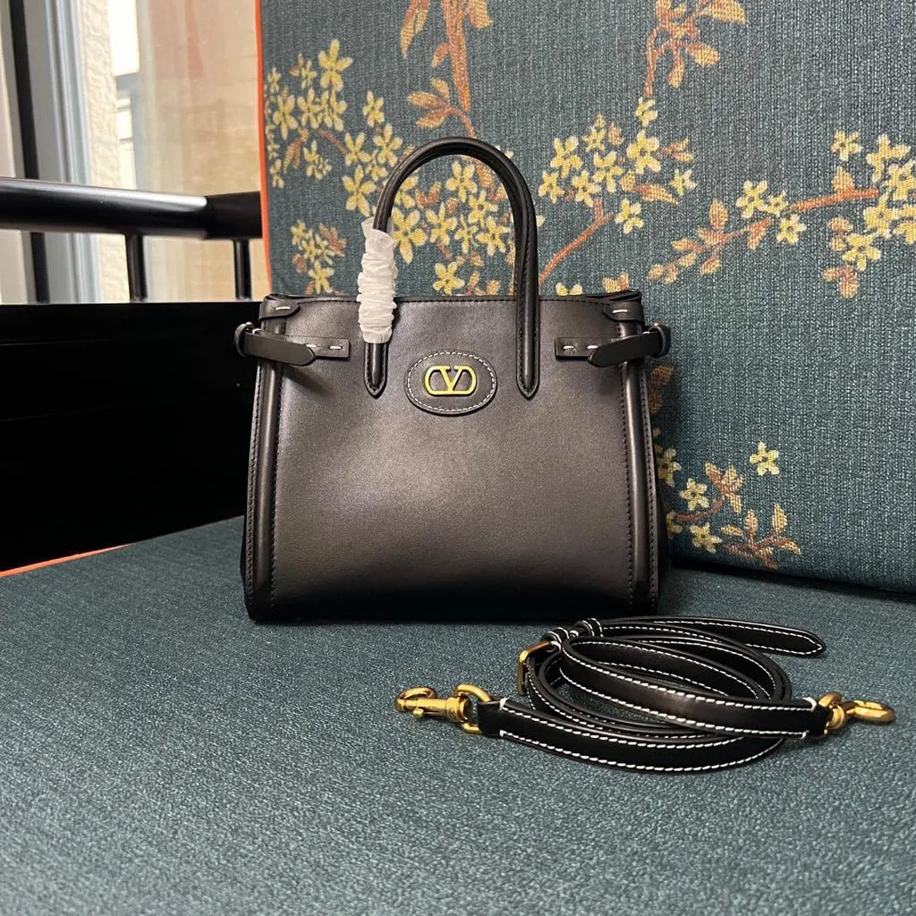 Valentino Black Leather Top Handle