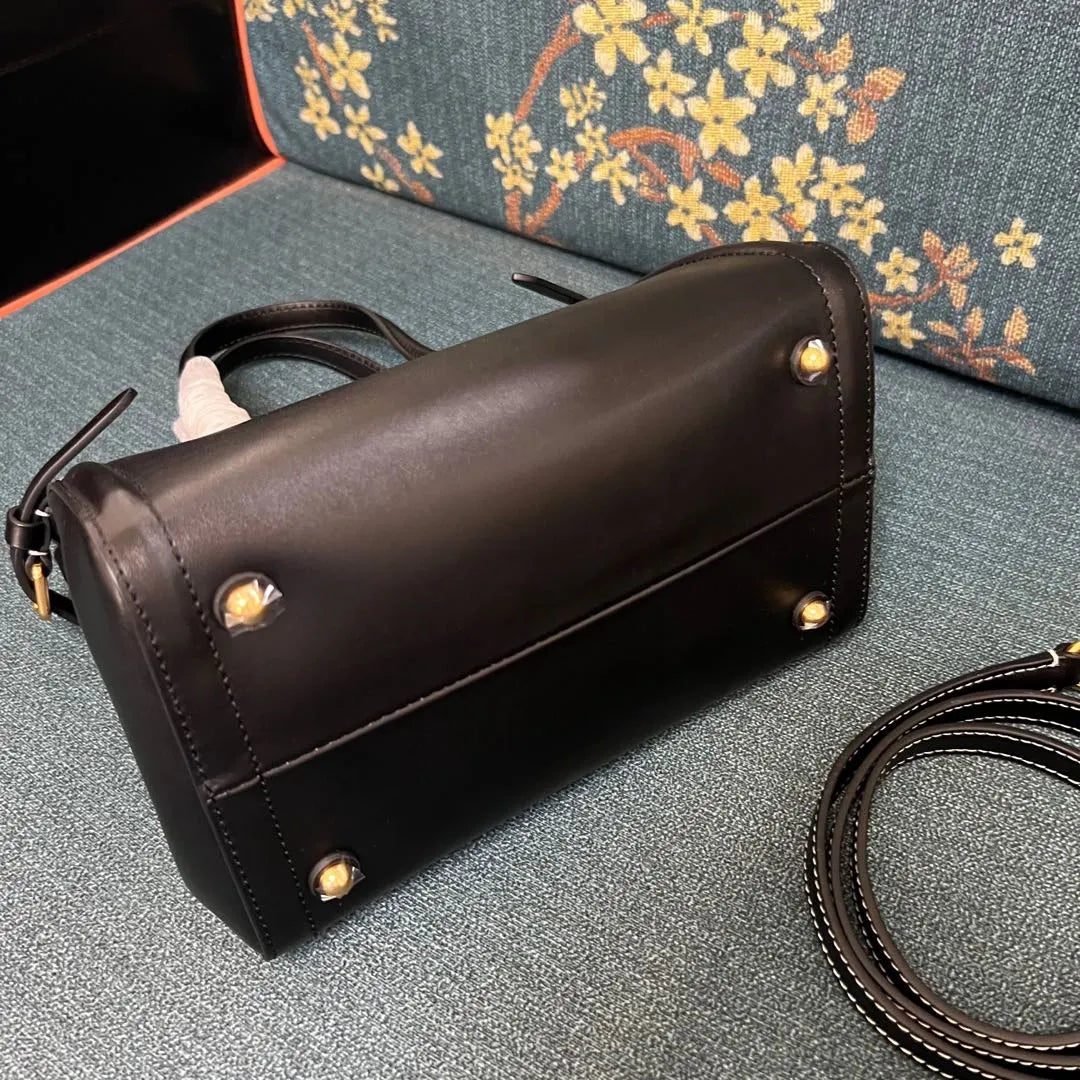 Valentino Black Leather Top Handle - Hình 5