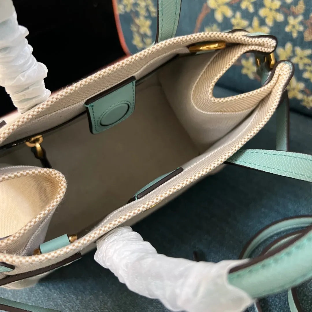 Valentino Ivory & Aqua Bag - Hình 7