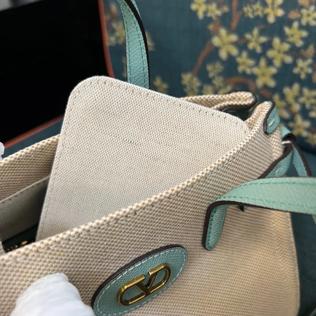 Valentino Ivory & Aqua Bag - Hình 8