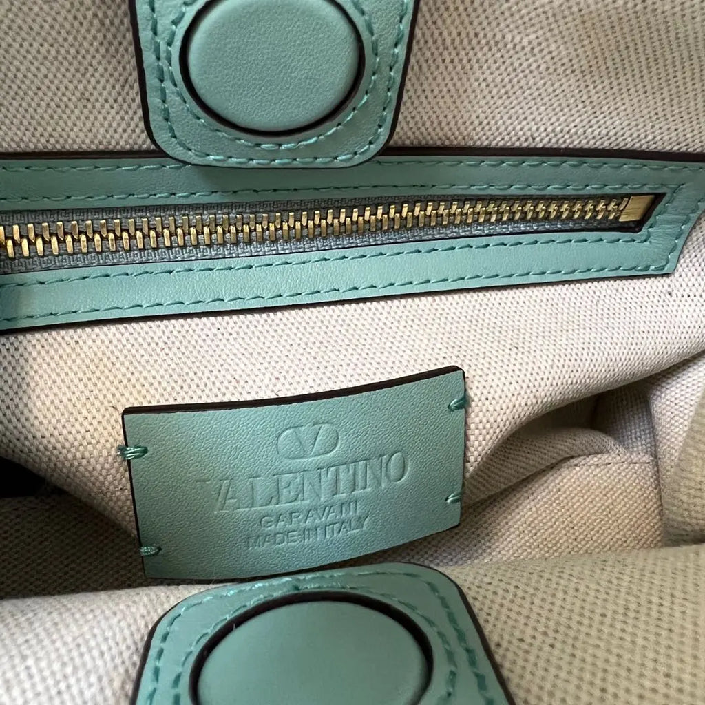 Valentino Ivory & Aqua Bag - Hình 9