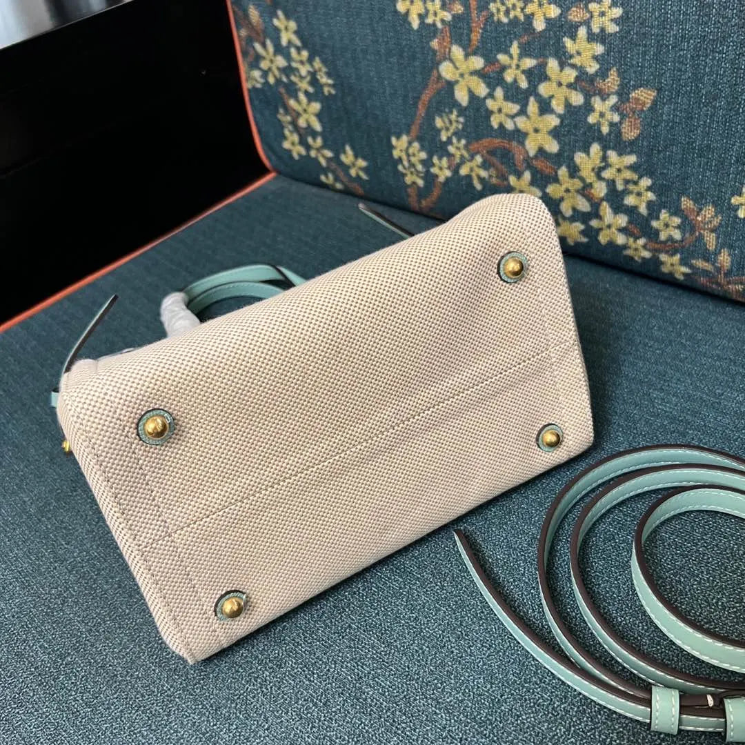 Valentino Ivory & Aqua Bag - Hình 5