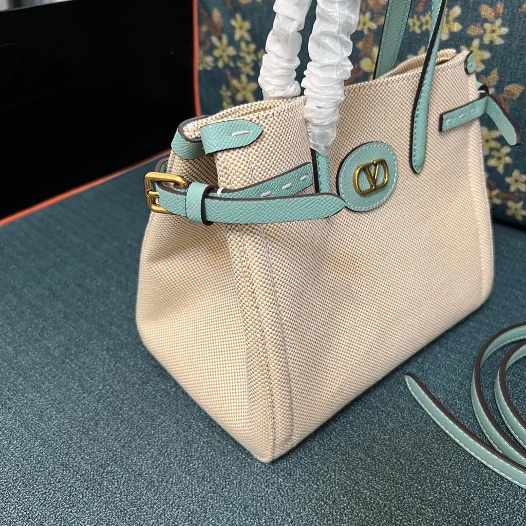 Valentino Ivory & Aqua Bag - Hình 3