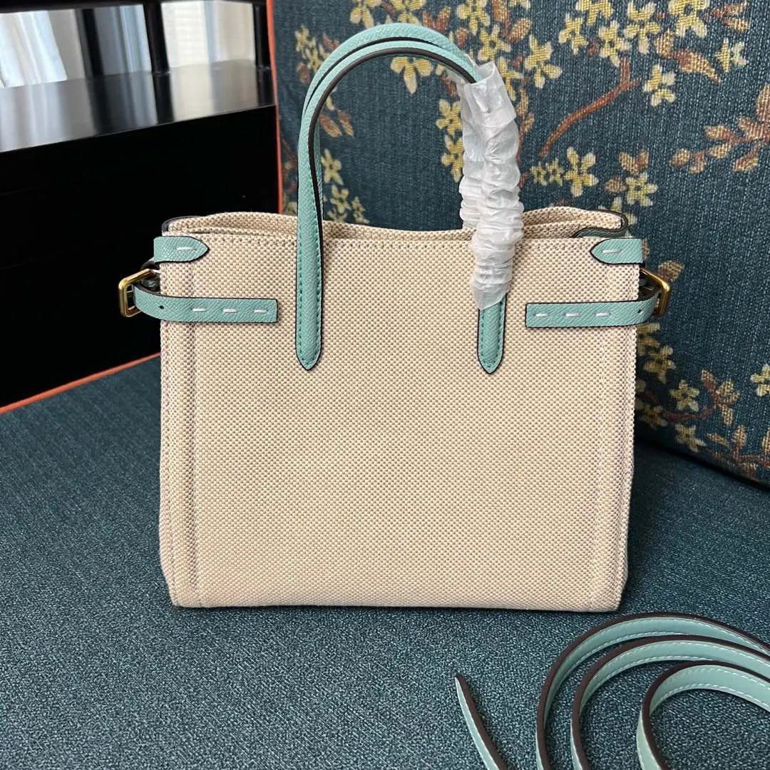 Valentino Ivory & Aqua Bag - Hình 6