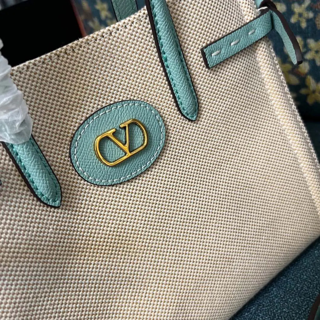 Valentino Ivory & Aqua Bag - Hình 4
