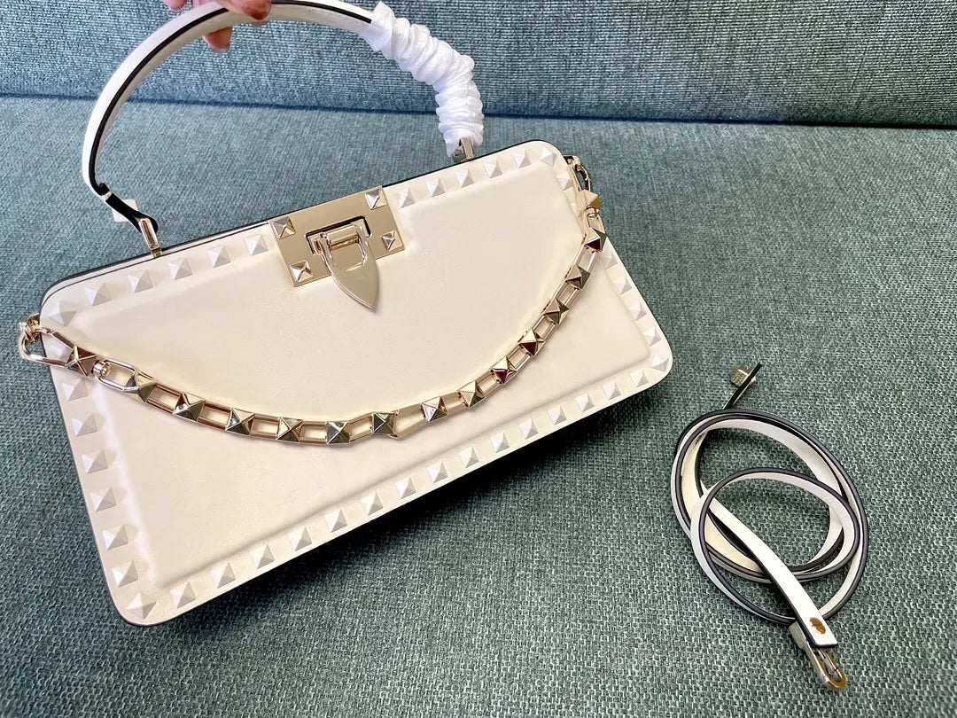 Valentino Ivory Leather Bag - Hình 2