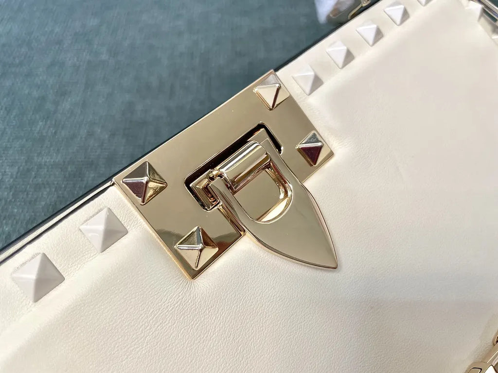 Valentino Ivory Leather Bag - Hình 3