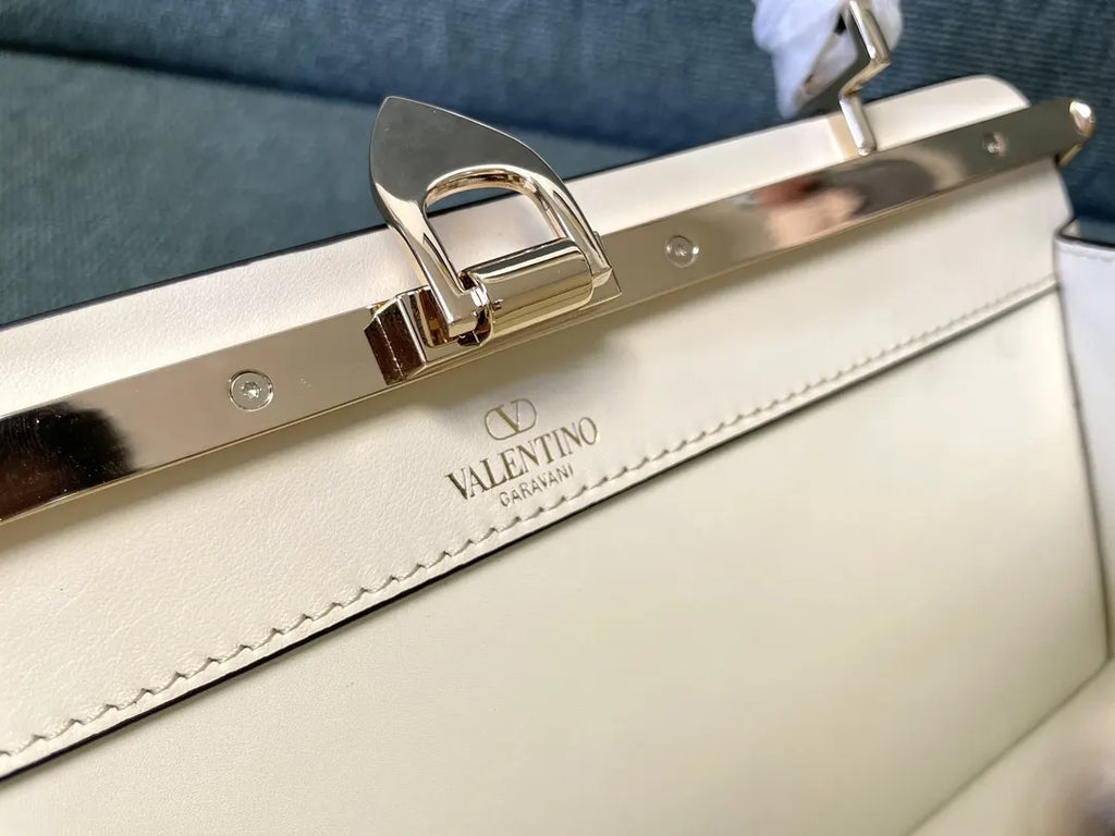 Valentino Ivory Leather Bag - Hình 5
