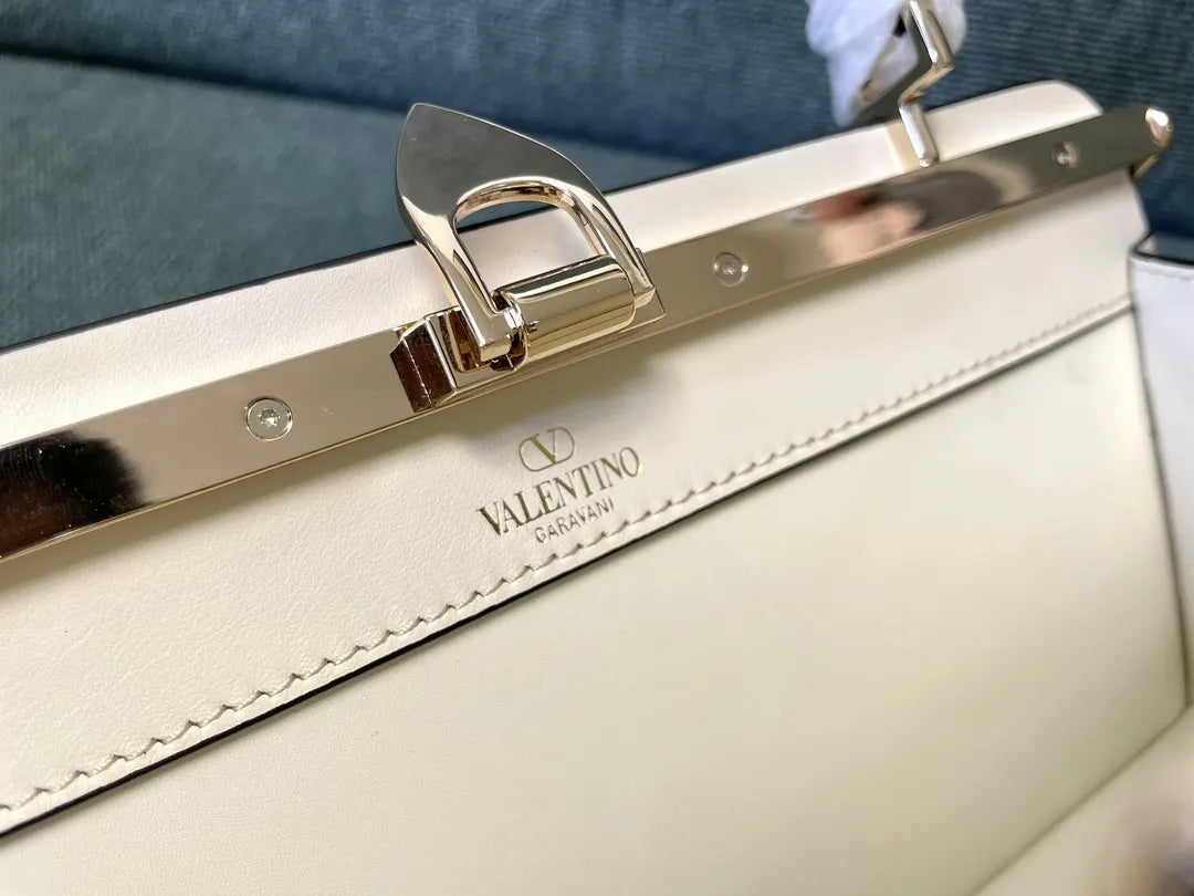 Valentino Ivory Leather Bag - Hình 5
