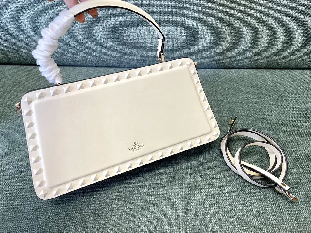 Valentino Ivory Leather Bag - Hình 8