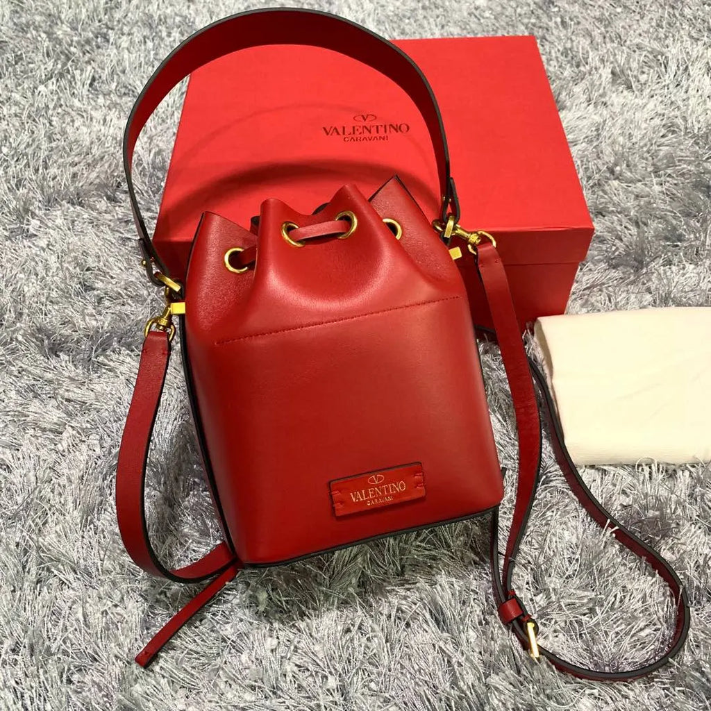 Valentino Red Bucket Bag - Hình 5