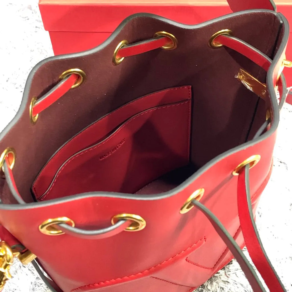 Valentino Red Bucket Bag - Hình 8