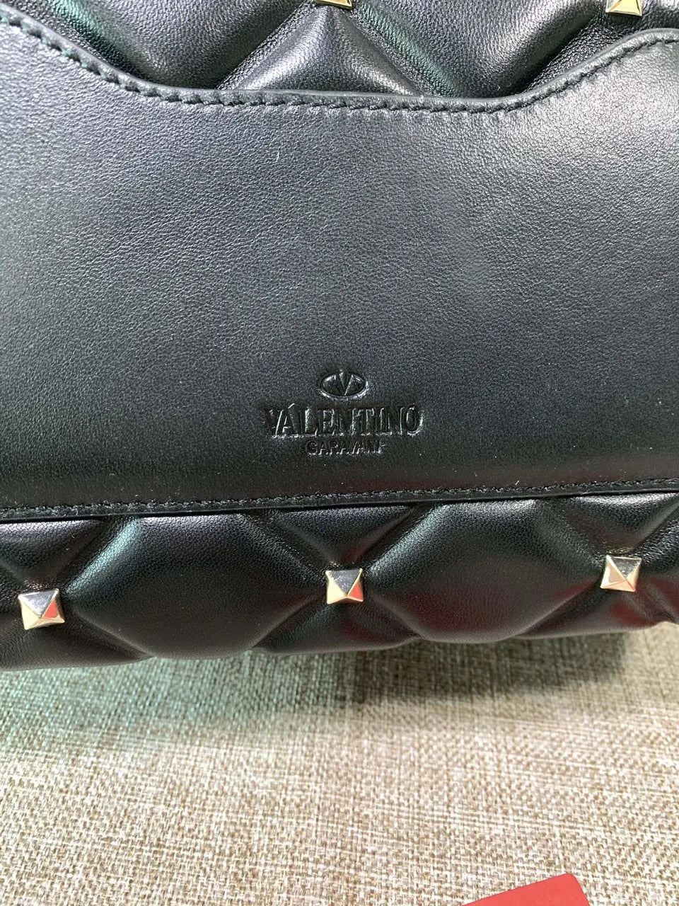Valentino Stud Sign Black Bag - Hình 9