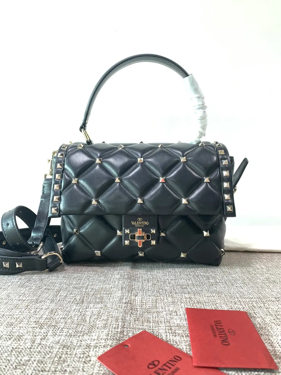 Valentino Stud Sign Black Bag