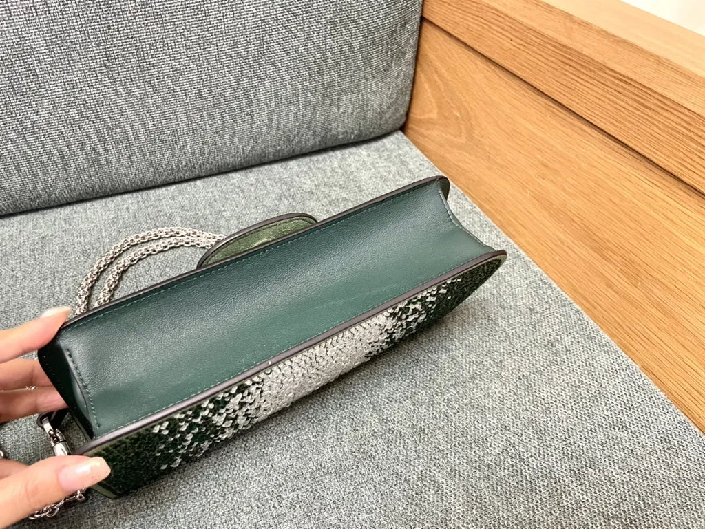 garavani Valentino Green Crystal Bag - Hình 5