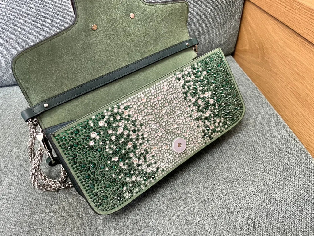 garavani Valentino Green Crystal Bag - Hình 8