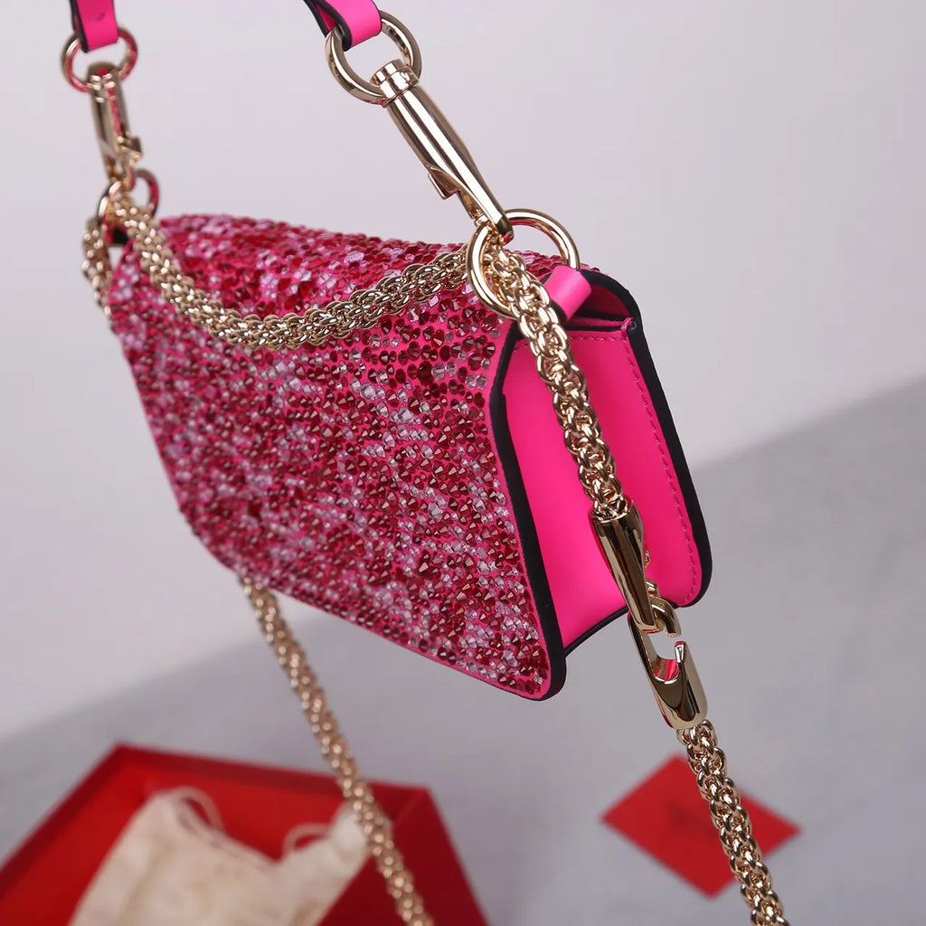 Valentino Pink Crystal Mini Bag - Hình 5